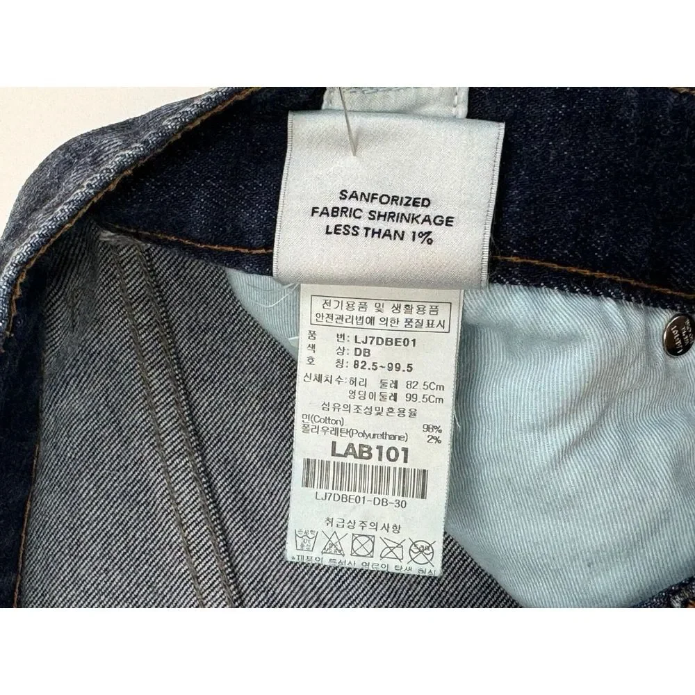 LAB101 Slim Fit Denim Jeans Mens 30 NWOT $175 Cotton 5 Pockets Flat‎ Front Blue